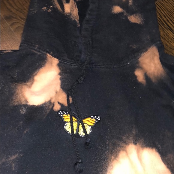 Bleached Died Brandy Melville Butterfly Hoodie - Picture 2 of 3